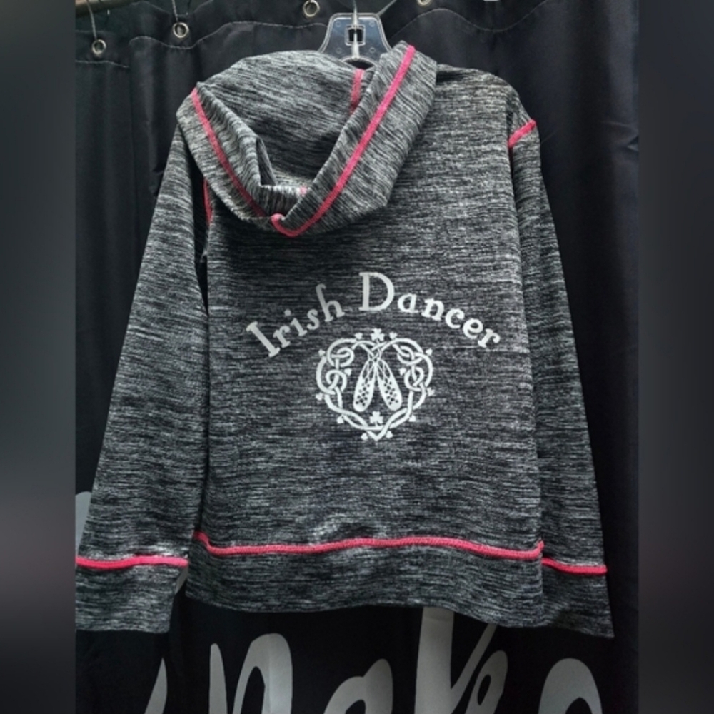 Kids Gray and Pink Hooded Irish Dancer Jacket